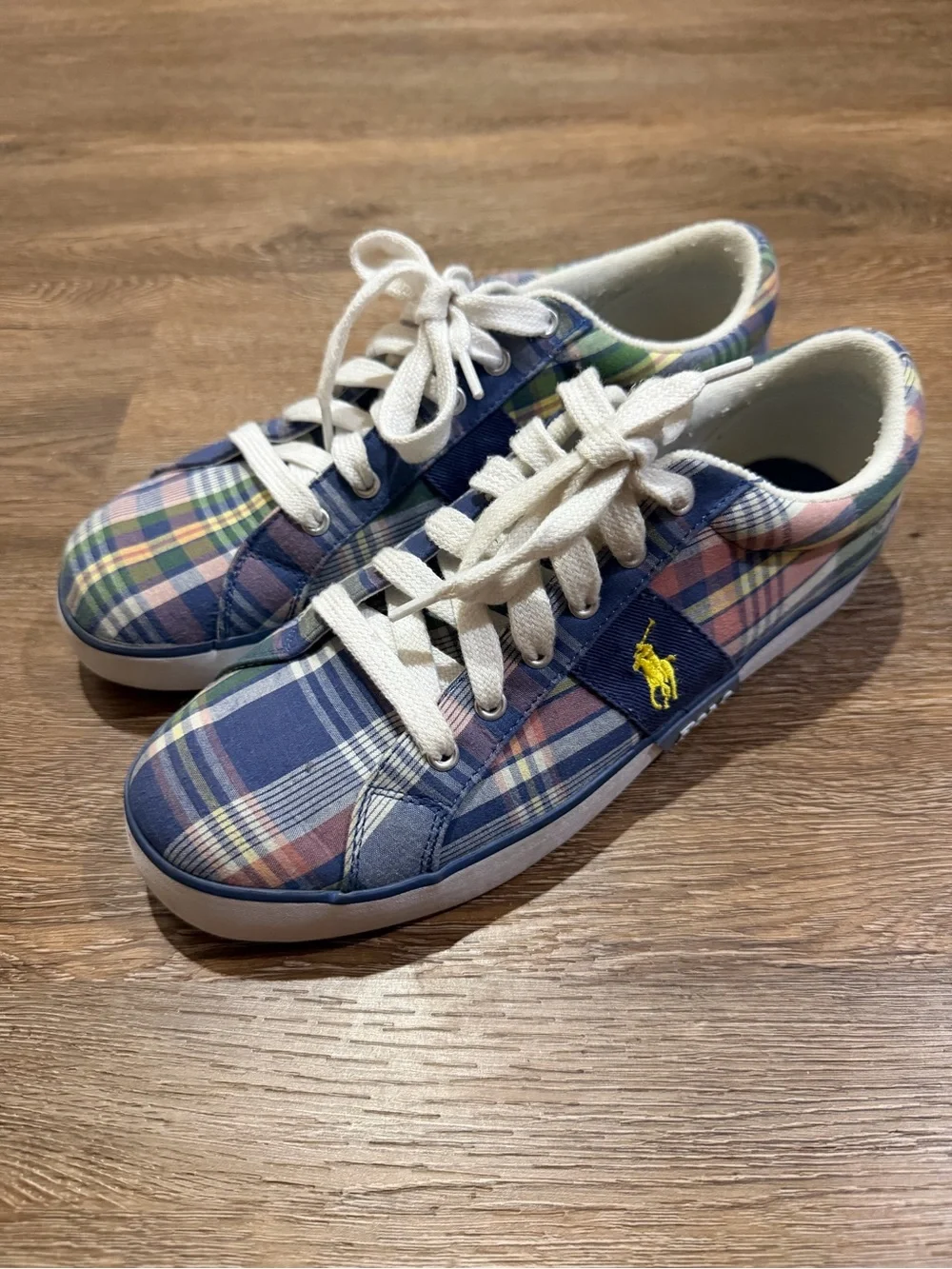 Polo Ralph Lauren Gillian Vintage BL Madras Plaid Sneakers Men’s 10B Narrow